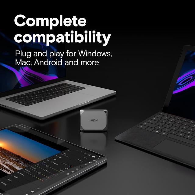 Alt view image 6 of 7 - Crucial X9 Pro 1TB Portable SSD - Up to 1050MB/s read and write - water and dust resistant, PC and Mac - USB 3.2 External Solid State Drive - CT1000X9PROSSD9
