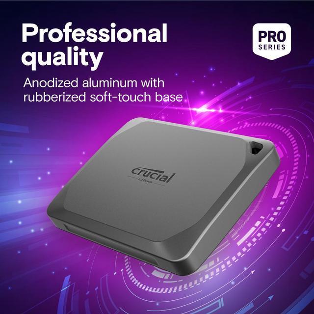 Alt view image 7 of 7 - Crucial X9 Pro 1TB Portable SSD - Up to 1050MB/s read and write - water and dust resistant, PC and Mac - USB 3.2 External Solid State Drive - CT1000X9PROSSD9