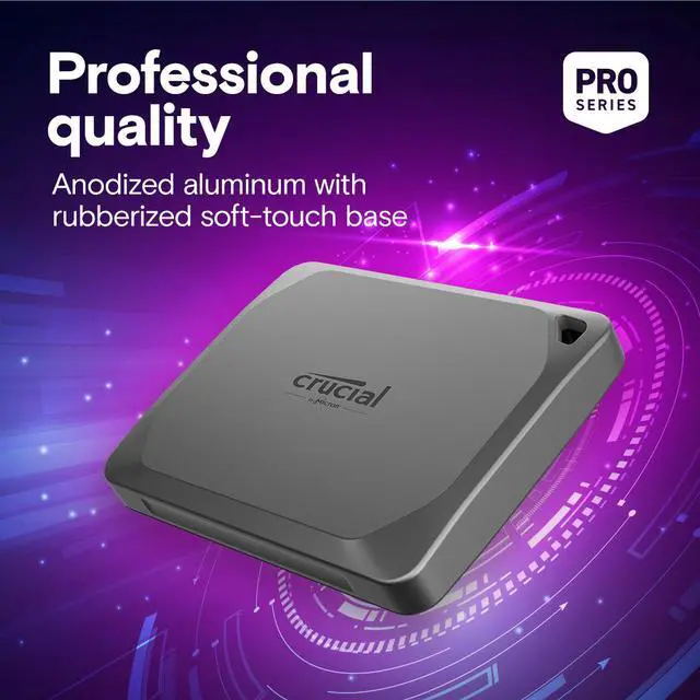 Alt view image 7 of 7 - Crucial X9 Pro 2TB Portable SSD - Up to 1050MB/s read and write - water and dust resistant, PC and Mac - USB 3.2 External Solid State Drive - CT2000X9PROSSD9
