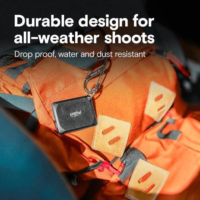 Alt view image 4 of 7 - Crucial X10 Pro 1TB Portable SSD - Up to 2100MB/s read, 2000MB/s write - water and dust resistant, PC and Mac - USB 3.2 External Solid State Drive - CT1000X10PROSSD9