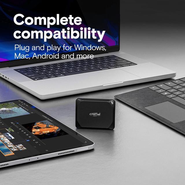 Alt view image 6 of 7 - Crucial X10 Pro 2TB Portable SSD - Up to 2100MB/s read, 2000MB/s write - water and dust resistant, PC and Mac - USB 3.2 External Solid State Drive - CT2000X10PROSSD9