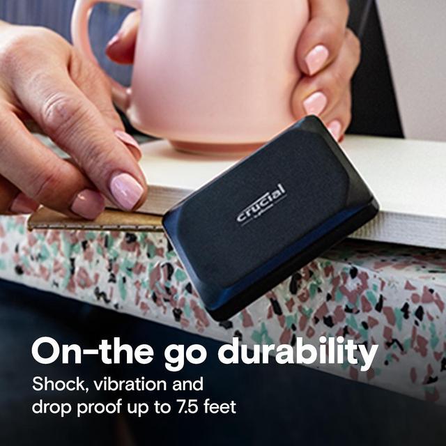 Alt view image 3 of 6 - Crucial X9 2TB Portable SSD - Up to 1050MB/s Read - PC and Mac, Lightweight and small - USB 3.2 External Solid State Drive - CT2000X9SSD9