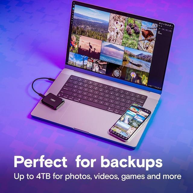 Alt view image 5 of 6 - Crucial X9 2TB Portable SSD - Up to 1050MB/s Read - PC and Mac, Lightweight and small - USB 3.2 External Solid State Drive - CT2000X9SSD9