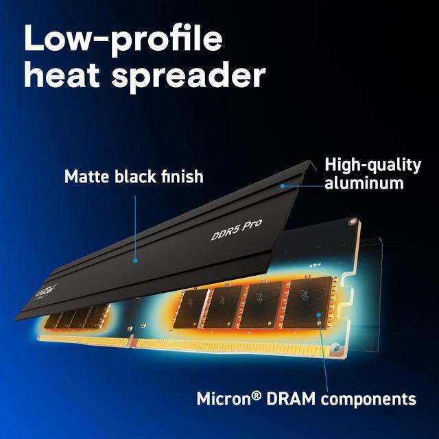 Alt view image 5 of 8 - Crucial Pro 32GB (2 x 16GB) DDR5 6000 (PC5 48000) Desktop Memory Model CP2K16G60C48U5