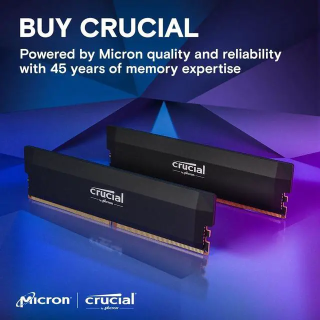 Alt view image 7 of 7 - Crucial Pro Overclocking 32GB (2 x 16GB) DDR5 6000 (PC5 48000) Desktop Memory Model CP2K16G60C36U5B