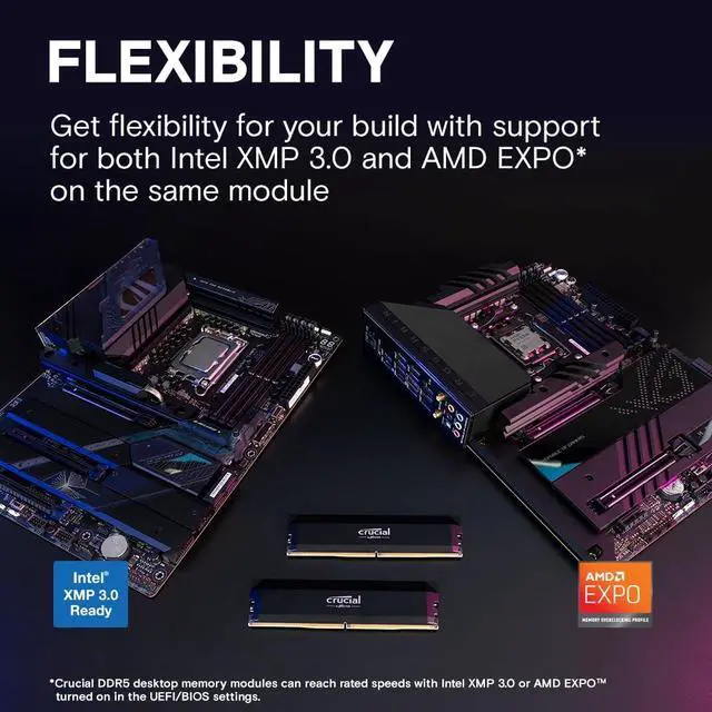 Alt view image 4 of 7 - Crucial Pro Overclocking 32GB (2 x 16GB) DDR5 6000 (PC5 48000) Desktop Memory Model CP2K16G60C36U5B