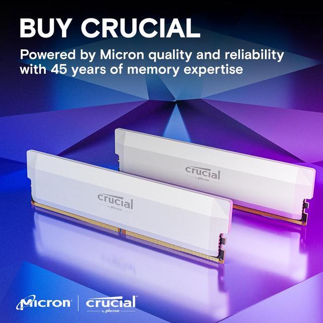 Alt view image 7 of 6 - Crucial Pro Overclocking 32GB (2 x 16GB) DDR5 6000 (PC5 48000) Desktop Memory Model CP2K16G60C36U5W