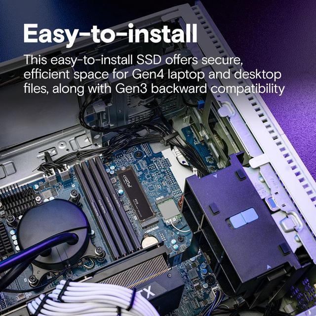 Alt view image 4 of 5 - Crucial P310 M.2 2280 1TB PCI-Express 4.0 x4 NVMe 3D NAND Internal Solid State Drive Speed Up to 7100 MBps (SSD) CT1000P310SSD8