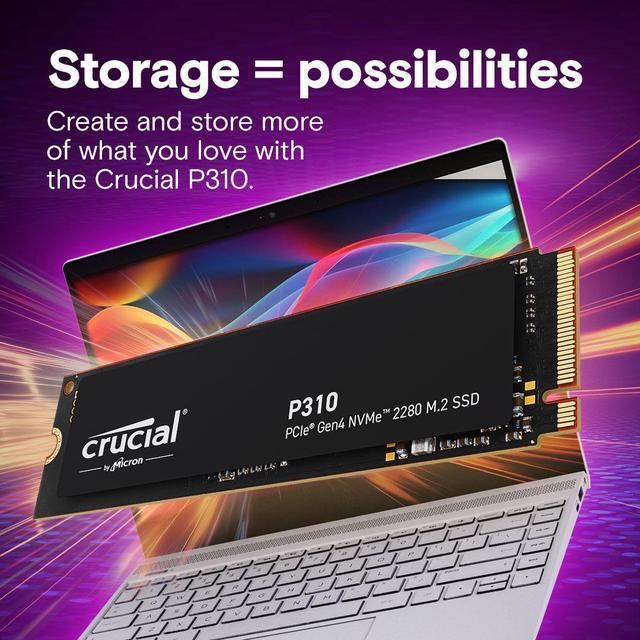 Alt view image 5 of 5 - Crucial P310 M.2 2280 1TB PCI-Express 4.0 x4 NVMe 3D NAND Internal Solid State Drive Speed Up to 7100 MBps (SSD) CT1000P310SSD8