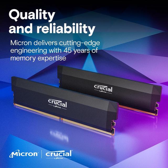 Alt view image 6 of 6 - Crucial Pro Overclocking 32GB (2 x 16GB) DDR5 6400 (PC5 51200) Desktop Memory Model CP2K16G64C38U5B