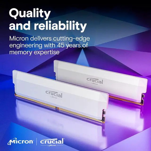 Alt view image 6 of 6 - Crucial Pro Overclocking 64GB (2 x 32GB) DDR5 6400 (PC5 51200) Desktop Memory Model CP2K32G64C40U5W