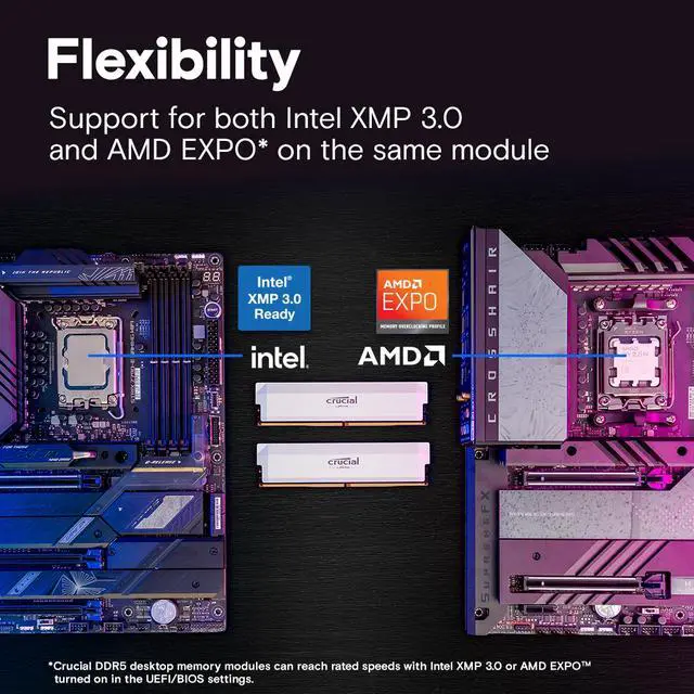 Alt view image 4 of 6 - Crucial Pro Overclocking 64GB (2 x 32GB) DDR5 6400 (PC5 51200) Desktop Memory Model CP2K32G64C40U5W