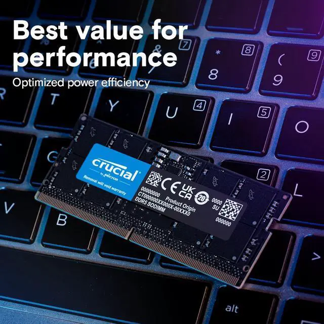 Alt view image 5 of 6 - Crucial 128GB (2 x 64GB) 262-Pin DDR5 SO-DIMM DDR5 5600 (PC5 44800) Laptop Memory Model CT2K64G56C46S5