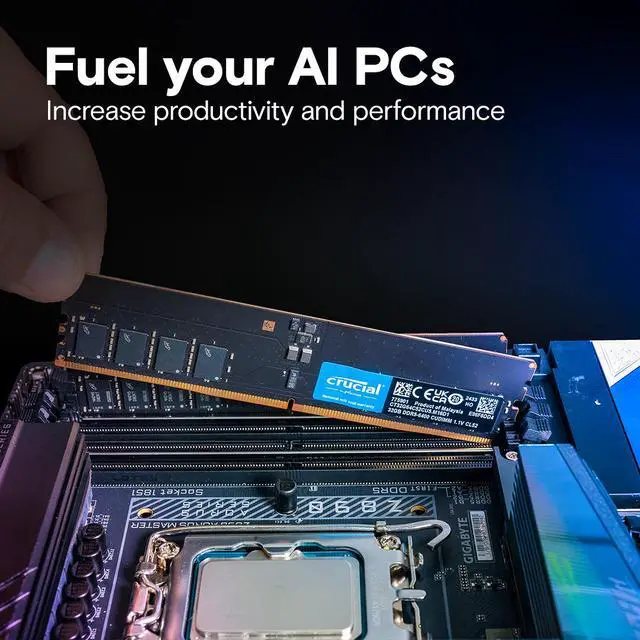 Alt view image 6 of 6 - Crucial 64GB (2 x 32GB) 288-Pin PC RAM DDR5 6400 (PC5 51200) Desktop Memory Model CT2K32G64C52CU5