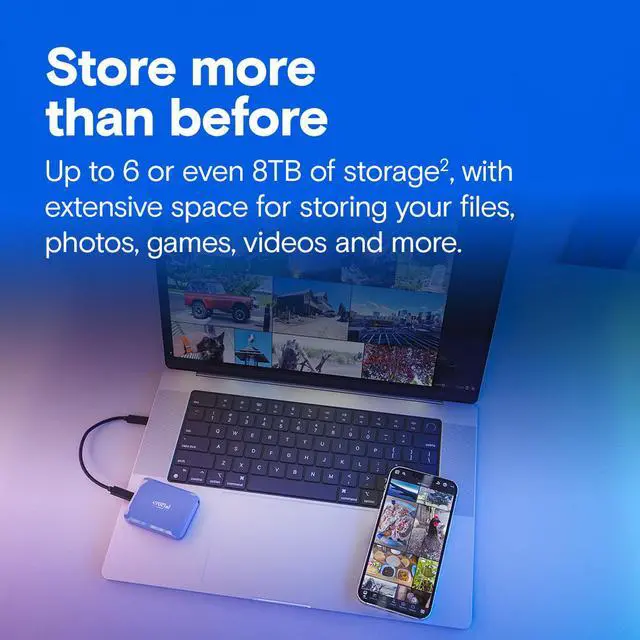 Alt view image 2 of 6 - Crucial X10 2TB Portable Solid State Drive - External - USB 3.2 Gen 2x2 CT2000X10SSD9