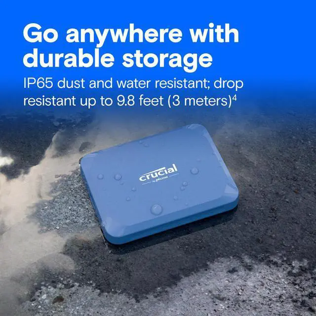 Alt view image 4 of 6 - Crucial X10 2TB Portable Solid State Drive - External - USB 3.2 Gen 2x2 CT2000X10SSD9