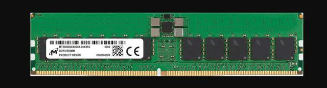 Main image of Micron 32GB ECC Registered DDR5 5600 (PC5 44800) Server Memory Model MTC20F2085S1RC56BD2R