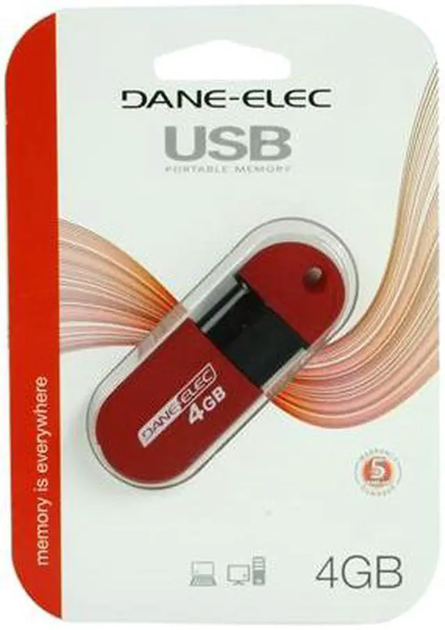 Alt view image 4 of 4 - DANE-ELEC 4GB USB 2.0 Flash Drive Capless (Red) DA-ZMP-04G-CA-R3-R