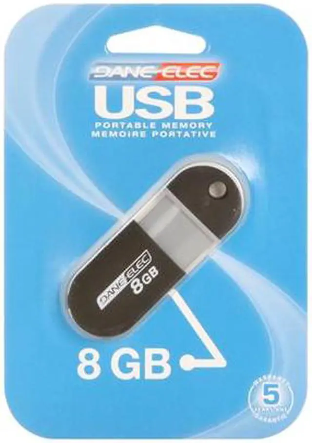 Alt view image 2 of 2 - DANE-ELEC 8GB USB 2.0 Flash Drive Capless (Black) DA-ZMP-08G-CA-N4-R