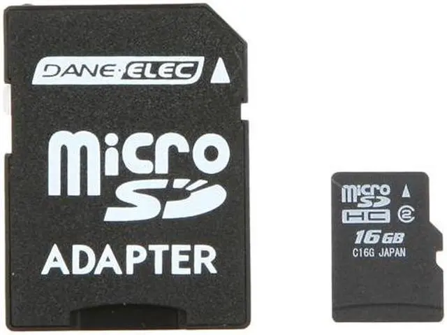 Alt view image 2 of 4 - DANE-ELEC 16GB microSDHC Flash Card w/ SD Adapter Model DA-2IN1-16G-R