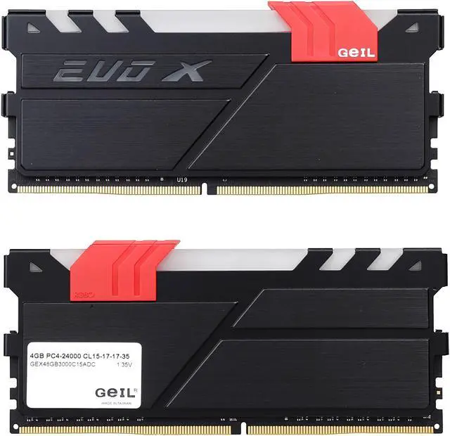 Alt view image 2 of 3 - GeIL EVO X 8GB (2 x 4GB) DDR4 3000 (PC4 24000) Desktop Memory Model GEX48GB3000C15ADC