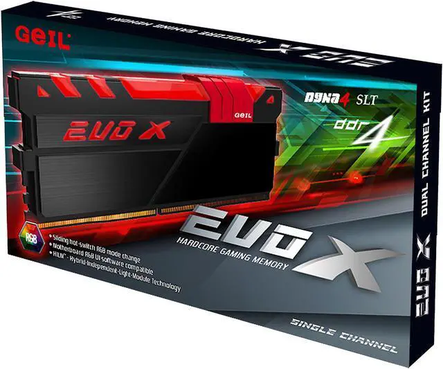 Alt view image 3 of 3 - GeIL EVO X 16GB (2 x 8GB) DDR4 3000 (PC4 24000) Desktop Memory Model GEX416GB3000C15ADC