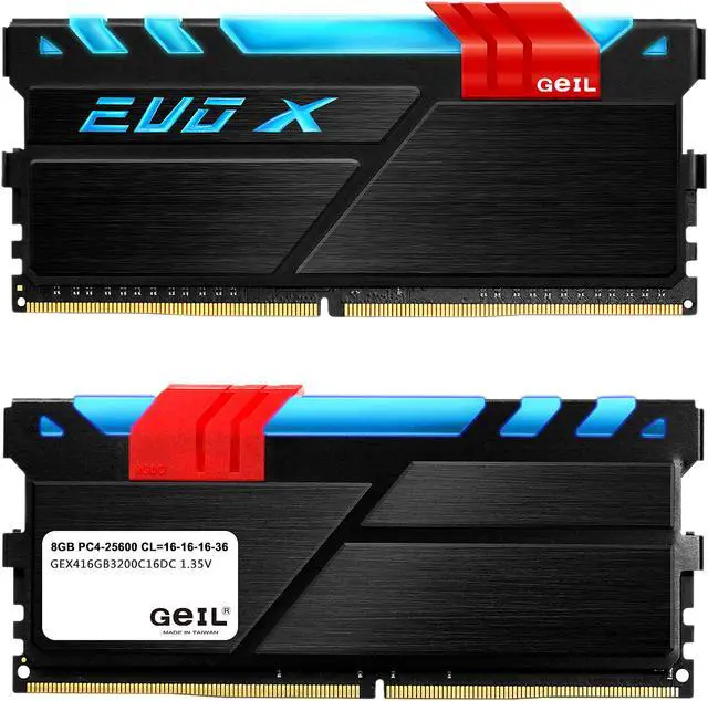 Alt view image 2 of 3 - GeIL EVO X 16GB (2 x 8GB) DDR4 3200 (PC4 25600) Desktop Memory Model GEX416GB3200C16DC