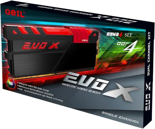 Alt view image 3 of 3 - GeIL EVO X 16GB (2 x 8GB) DDR4 3200 (PC4 25600) Desktop Memory Model GEX416GB3200C16DC