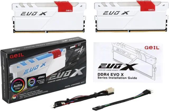 Alt view image 4 of 4 - GeIL EVO X 16GB (2 x 8GB) DDR4 3200 (PC4 25600) Desktop Memory Model GEXW416GB3200C16DC