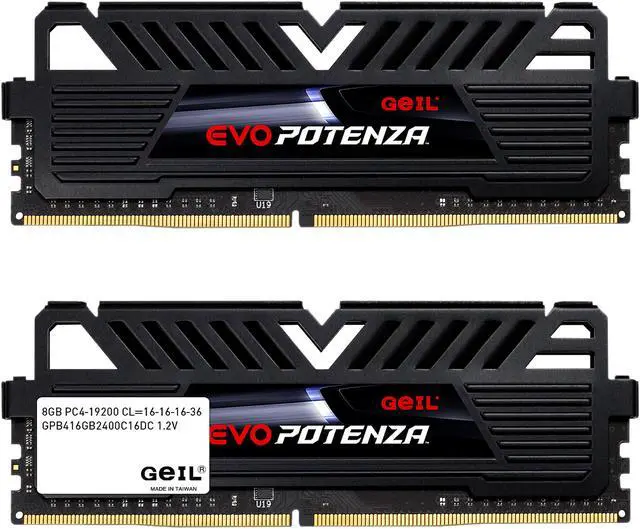 Alt view image 2 of 4 - GeIL EVO POTENZA 16GB (2 x 8GB) DDR4 2400 (PC4 19200) Desktop Memory Model GPB416GB2400C16DC