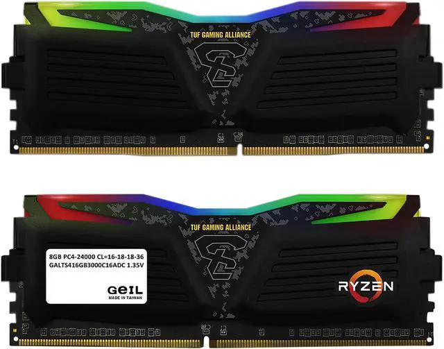 Alt view image 2 of 3 - GeIL 16GB (2 x 8GB) 288-Pin DDR4 RGB SDRAM DDR4 3000 (PC4 24000) Desktop Memory Model GALTS416GB3000C16ADC TUF Gaming Alliance