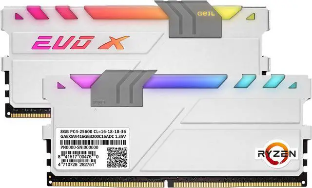 EVO X II ROG-CERTIFIED DDR4-3200 8GB×4 GeIL EVO X II 16GB (2 x 8GB) DDR4 3200 (PC4 25600) Desktop Memory