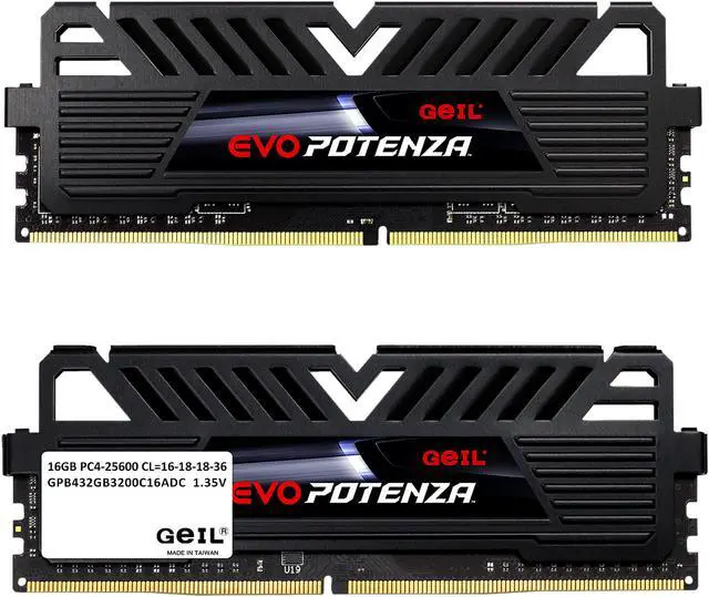 Alt view image 2 of 3 - GeIL EVO POTENZA 32GB (2 x 16GB) DDR4 3200 (PC4 25600) Desktop Memory Model GPB432GB3200C16ADC