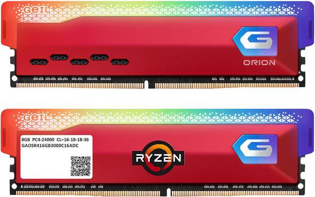 GeIL ORION RGB 16GB (2 x 8GB) 288-Pin PC RAM DDR4 3600 (PC4 28800) Desktop  Memory Model GAOSR416GB3600C18BDC
