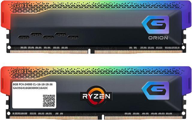 GeIL ORION RGB 16GB (2 x 8GB) 288-Pin PC RAM DDR4 3600 (PC4 28800) Desktop  Memory Model GAOSG416GB3600C18BDC