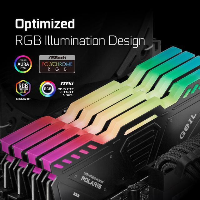 Alt view image 3 of 4 - GeIL Polaris 32GB (2 x 16GB) 288-Pin PC RAM RGB DDR5 6000 (PC5 48000) Desktop Memory Model GOSG532GB6000C38ADC