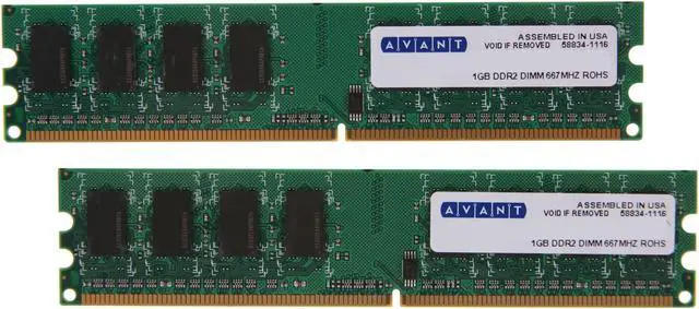 Main image of AllComponents 2GB (2 x 1GB) DDR2 667 (PC2 5300) Dual Channel Kit Desktop Memory Model AC2/667X64/2048-KIT