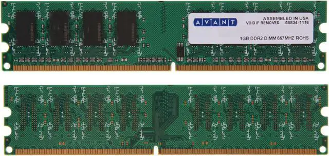 Alt view image 2 of 3 - AllComponents 2GB (2 x 1GB) DDR2 667 (PC2 5300) Dual Channel Kit Desktop Memory Model AC2/667X64/2048-KIT