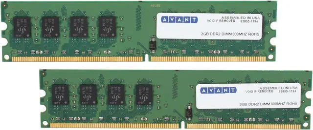 Main image of AllComponents 4GB (2 x 2GB) DDR2 800 (PC2 6400) Dual Channel Kit Desktop Memory Model AC2/800X64/4096-KIT