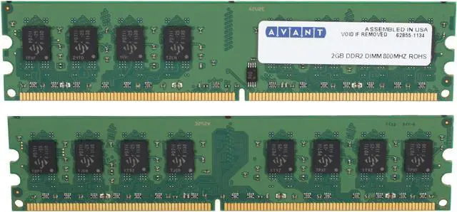 Alt view image 2 of 3 - AllComponents 4GB (2 x 2GB) DDR2 800 (PC2 6400) Dual Channel Kit Desktop Memory Model AC2/800X64/4096-KIT