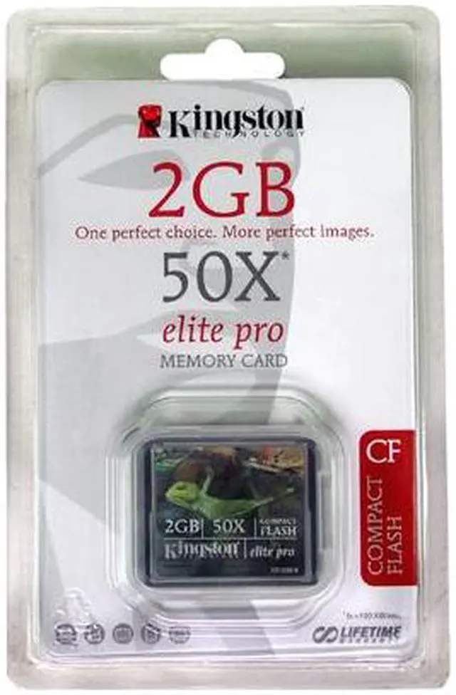 Alt view image 2 of 3 - Kingston Elite Pro 2GB Compact Flash (CF) Flash Card Model CF/2GB-S