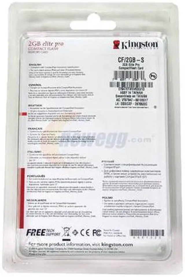 Alt view image 3 of 3 - Kingston Elite Pro 2GB Compact Flash (CF) Flash Card Model CF/2GB-S