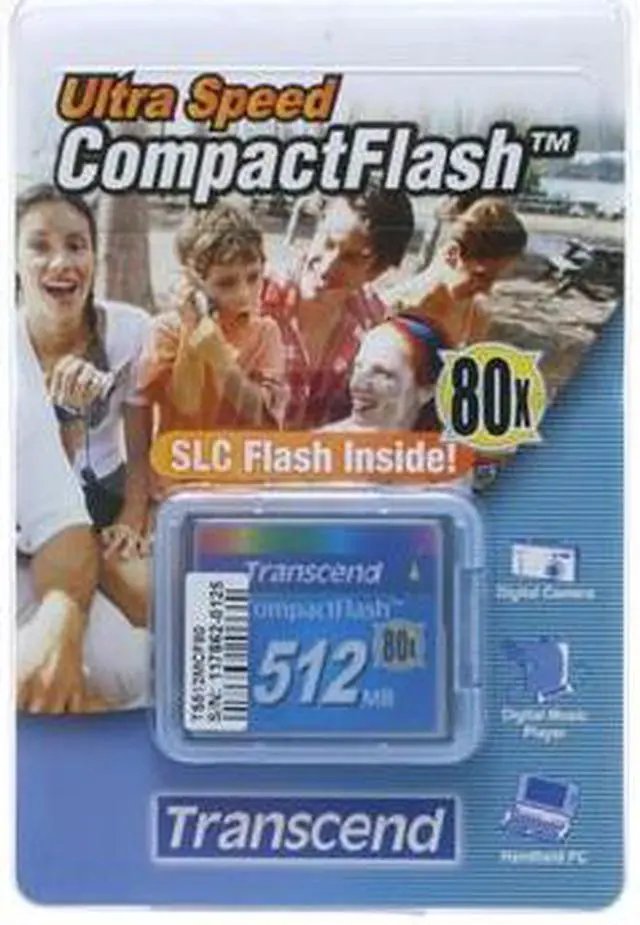 Main image of Transcend 512MB Compact Flash (CF) Flash Media Model TS512MCF80