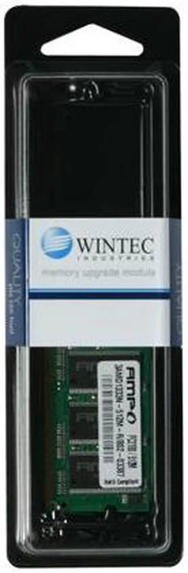 Alt view image 3 of 3 - Wintec AMPO 512MB 200-Pin DDR SO-DIMM DDR 333 (PC 2700) Laptop Memory Model 3AMD1333N-512M-R