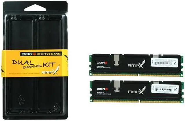 Alt view image 3 of 3 - Wintec AMPX 2GB (2 x 1GB) DDR2 800 (PC2 6400) Dual Channel Kit Desktop Memory Model 3AXT6400C5-2048K