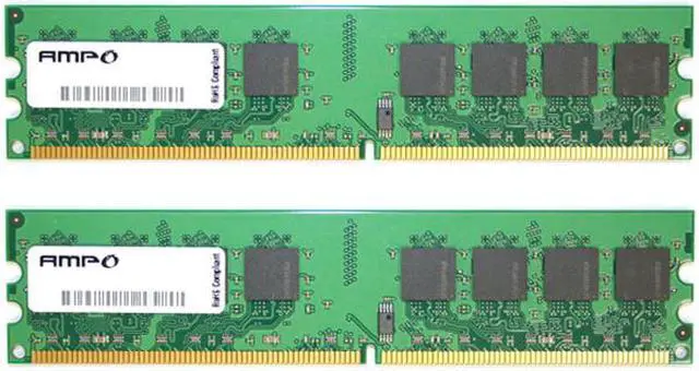 Main image of Wintec AMPO 1GB (2 x 512MB) DDR2 800 (PC2 6400) Dual Channel Kit Desktop Memory Model 3AMD2800-1G1K-R