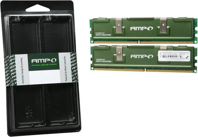 Alt view image 3 of 3 - Wintec AMPO 2GB (2 x 1GB) DDR2 800 (PC2 6400) Desktop Memory Model 3AMD2800-2G2K-R