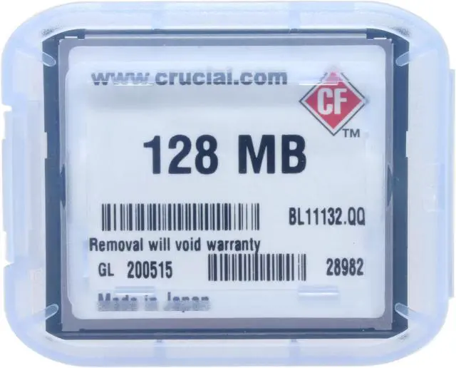 Alt view image 2 of 2 - Crucial 128MB Compact Flash (CF) Flash Card Model CT128MBC1