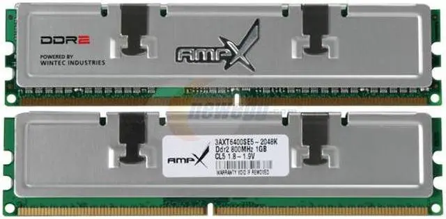 Alt view image 2 of 3 - Wintec AMPX 2GB (2 x 1GB) DDR2 800 (PC2 6400) Dual Channel Kit Desktop Memory Model 3AXT6400SE5-2048K
