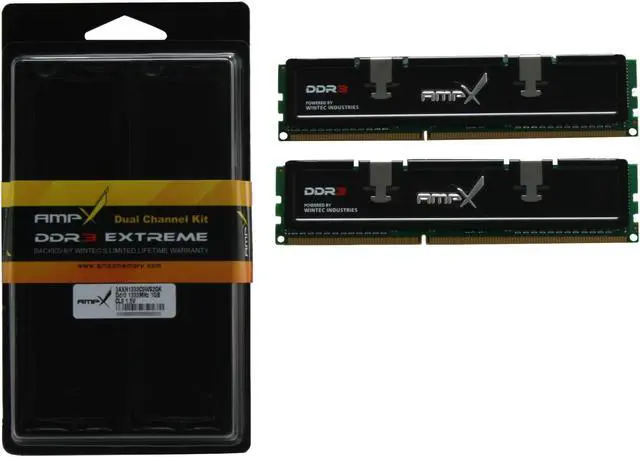 Alt view image 3 of 3 - Wintec AMPX 2GB (2 x 1GB) DDR3 1333 (PC3 10666) Dual Channel Kit Desktop Memory Model 3AXH1333C9WS2GK